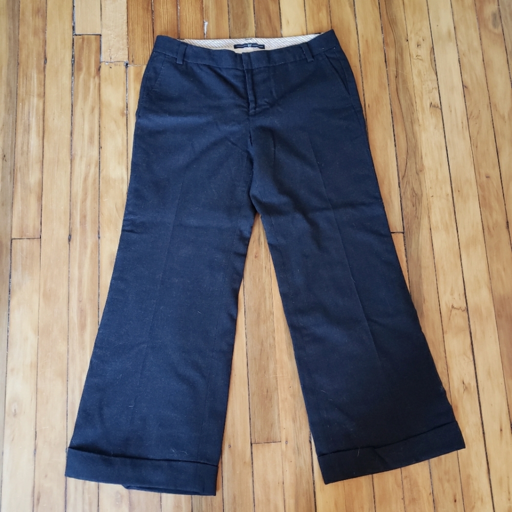Gap charcoal wool pants wide leg 8 Ankle